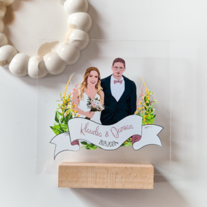 portret ślubny na pleksi